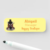 バッファロおもしろいバイソン漫画イラストレーション 名札 (インサイチュ)