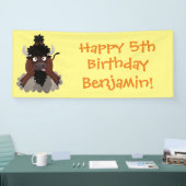 バッファロおもしろいバイソン漫画イラストレーション 横断幕 (トレードショー)