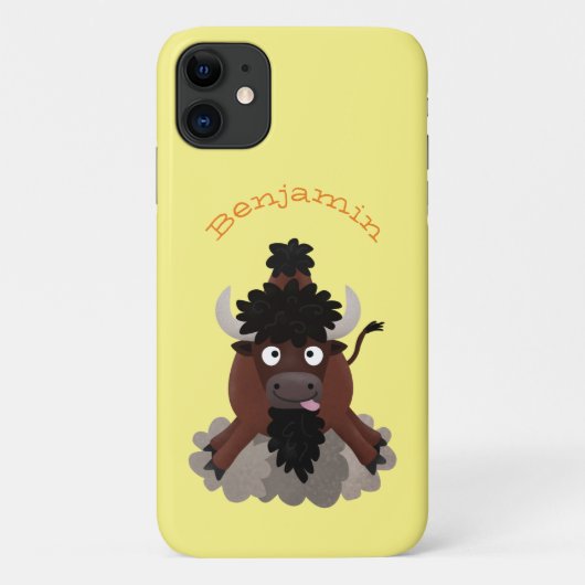 バッファロおもしろいバイソン漫画イラストレーション Case-Mate iPhoneケース (裏面)