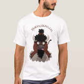 バッファロおもしろいバイソン漫画イラストレーション Tシャツ (正面)