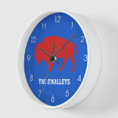 バッファログランジブルー動揺してレッドニューヨーク716 壁時計 (傾斜)