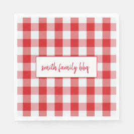 バッファロパーソナライズされたプ赤と白ライドナプキン スタンダードランチョンナプキン