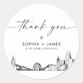 バッファローありがとう3" （6枚） ラウンドシール (正面)