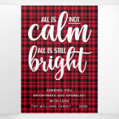 バッファローおもしろいのプレイドすべてが落ち着いていない 三つ折りクリスマスカード (内部中)