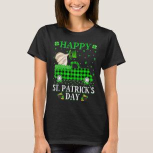 バッファローおもしろいプレイドグリーントラックニンニクSt patricks Tシャツ