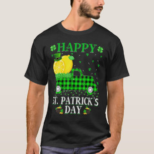 バッファローおもしろいプレイドグリーントラックレモンフルーツセントパット Tシャツ