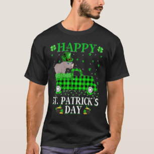 バッファローおもしろいプレイドグリーントラックRhino St. Patrick' Tシャツ