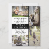 バッファローがフォトブラックをチェック |ホワイトの卒業 案内状 (正面)