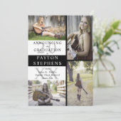 バッファローがフォトブラックをチェック |ホワイトの卒業 案内状 (スタンド正面)