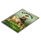 バッファローと農家を持つインドネシアの風光明媚な風景 ノートブック (左側)