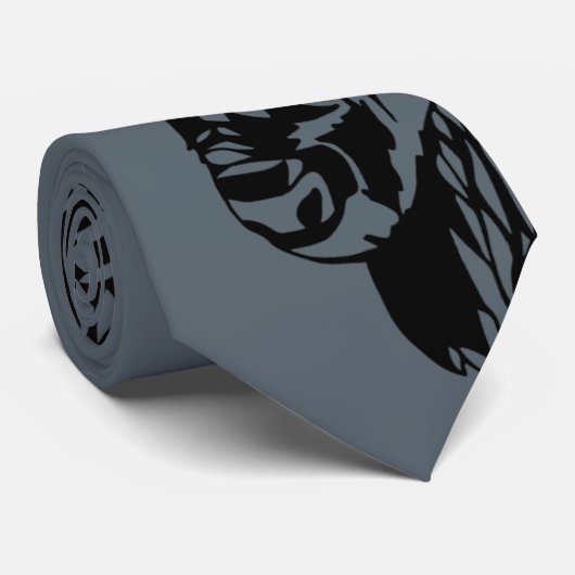 バッファローのかいま見のタイの灰色 ネクタイ (ロール)