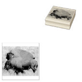 バッファローのウッドアートスタンプ ラバースタンプ (押印)