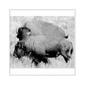 バッファローのウッドアートスタンプ ラバースタンプ (インプリント)