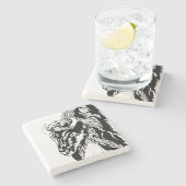 バッファローのコースター ストーンコースター (横)