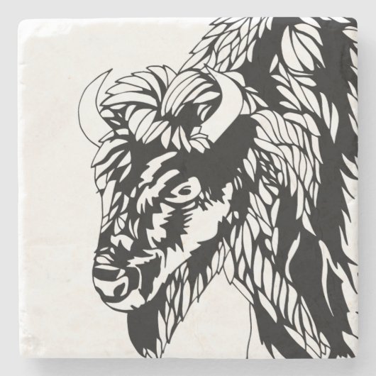 バッファローのコースター ストーンコースター (正面)