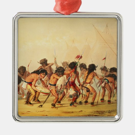 バッファローのダンス、c.1832 メタルオーナメント (正面)