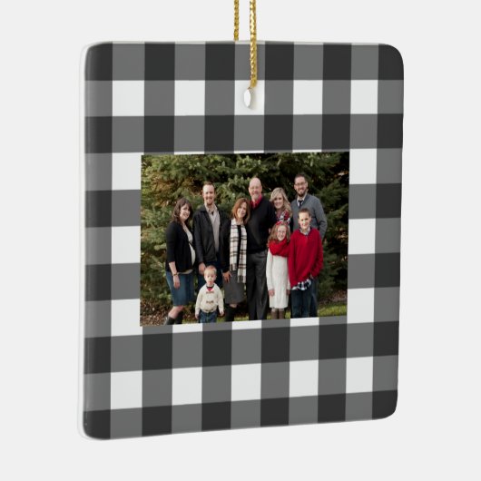 バッファローのチェック名と写真オーナメント セラミックオーナメント (右)