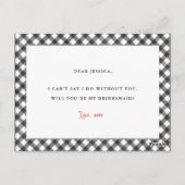 バッファローのチェック黒と白のブライドメイド提案 ポストカード (裏面)