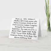 バッファローのビルの野生の西ショー カード (裏面)