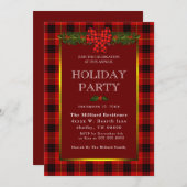 バッファローのプレイドとガーランドの休日の招待 招待状 (正面/裏面)