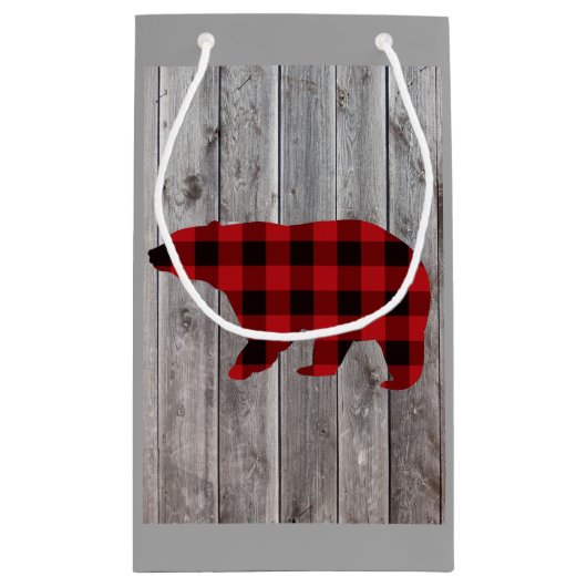 バッファローのプレイドは野生の1つの誕生日パーティー スモールペーパーバッグ (裏面)