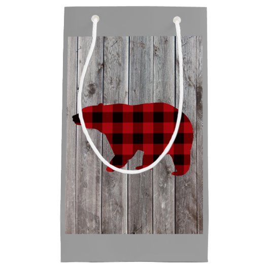 バッファローのプレイドは野生の1つの誕生日パーティー スモールペーパーバッグ (正面)