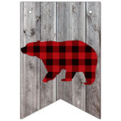 バッファローのプレイドは野生の1つの誕生日パーティー バンティングフラッグ (第3の旗)