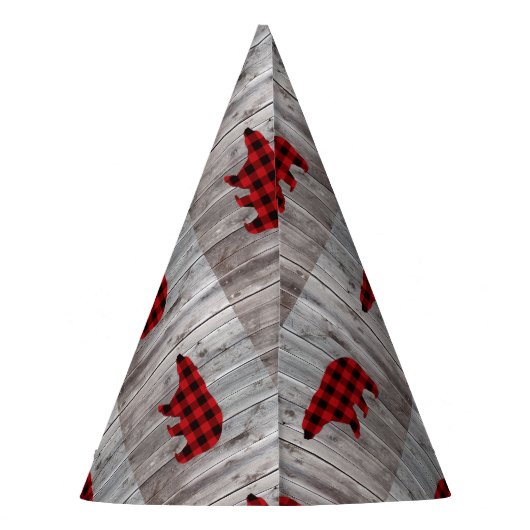 バッファローのプレイドは野生の1つの誕生日パーティー パーティーハット (裏面)