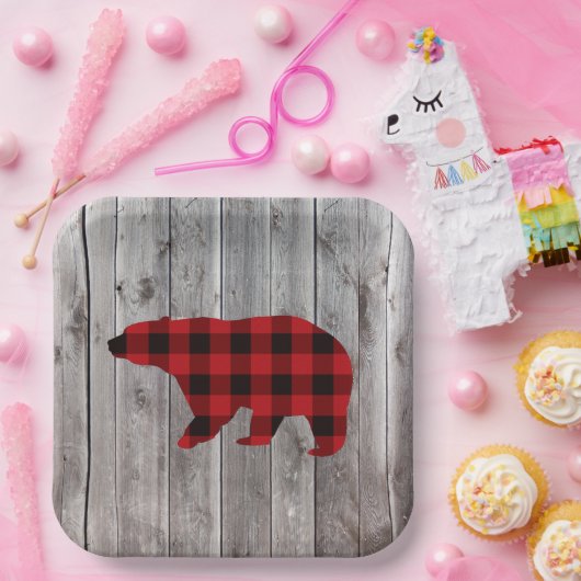 バッファローのプレイドは野生の1つの誕生日パーティー ペーパープレート (パーティー)