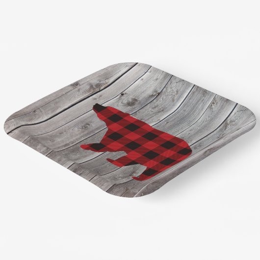 バッファローのプレイドは野生の1つの誕生日パーティー ペーパープレート (傾斜あり)