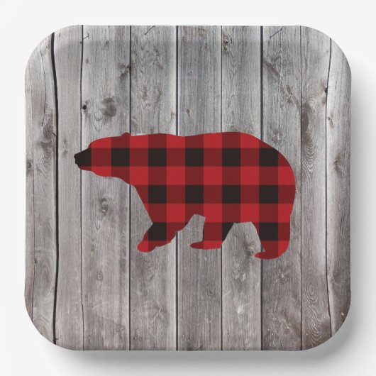 バッファローのプレイドは野生の1つの誕生日パーティー ペーパープレート (正面)