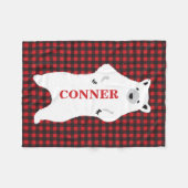 バッファローのプレイドベア立パーソナライズされた毛布 フリースブランケット (正面(横))