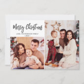 バッファローのプレイド素朴写真コラージクリスマス シーズンカード (正面)