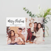 バッファローのプレイド素朴写真コラージクリスマス シーズンカード (スタンド正面)