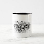 バッファローの兵士のコーヒー・マグ ツートーンマグカップ (中央)