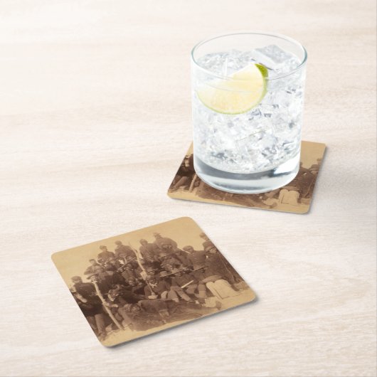 バッファローの戦士：アメリカの黒い戦闘騎兵 スクエアペーパーコースター (インサイチュ)