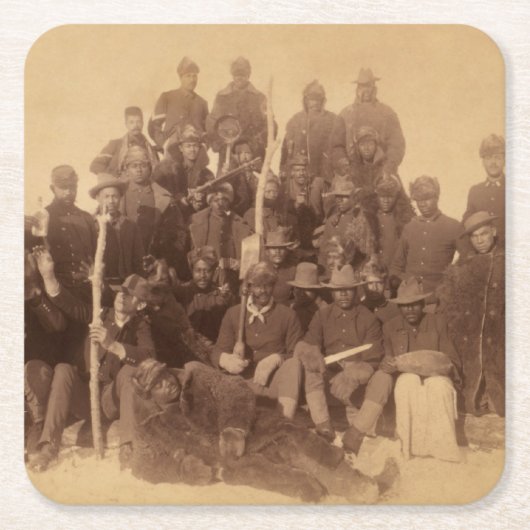 バッファローの戦士:アメリカの黒い戦闘騎兵 スクエアペーパーコースター (正面)