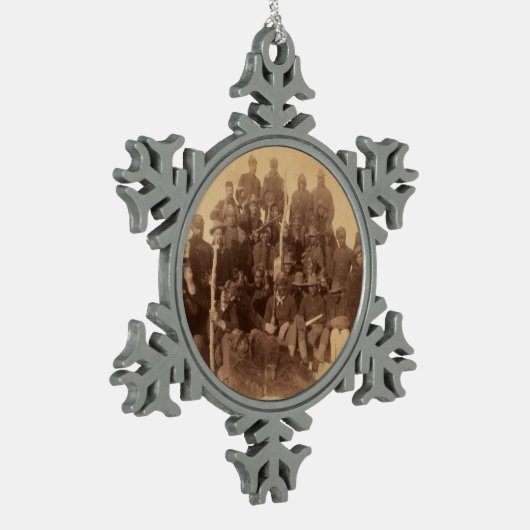 バッファローの戦士:アメリカの黒い戦闘騎兵 スノーフレークピューターオーナメント (左)