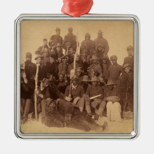 バッファローの戦士：アメリカの黒い戦闘騎兵 メタルオーナメント (正面)