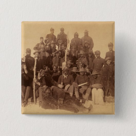 バッファローの戦士：アメリカの黒い戦闘騎兵 缶バッジ (正面)