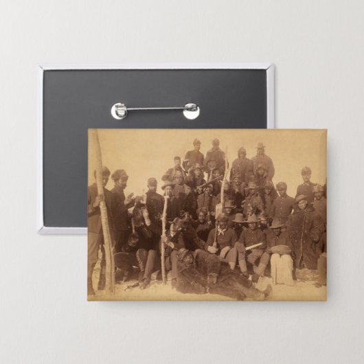 バッファローの戦士：アメリカの黒い戦闘騎兵 缶バッジ (正面/裏面)