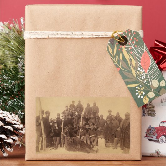 バッファローの戦士：アメリカの黒い戦闘騎兵 長方形シール (クリスマス)