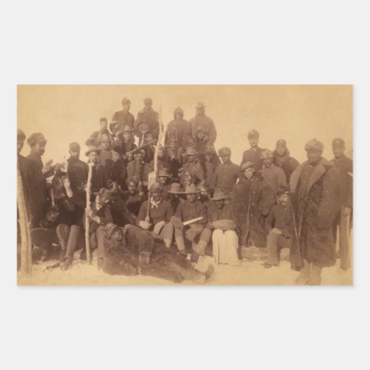 バッファローの戦士：アメリカの黒い戦闘騎兵 長方形シール (正面)