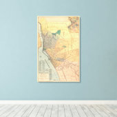 バッファローの旧地図ニューヨーク1891 キャンバスプリント (インサイチュ (ウッドフロア))