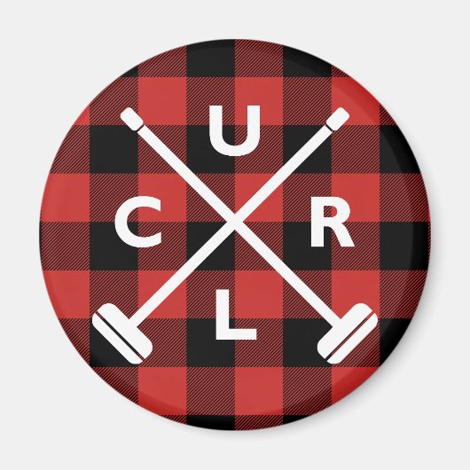 バッファローの格子付き格子付きブロームマグネット – 赤 マグネット (正面)