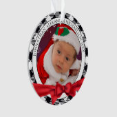 バッファローの格子模様の写真クリスマス オーナメント (正面)