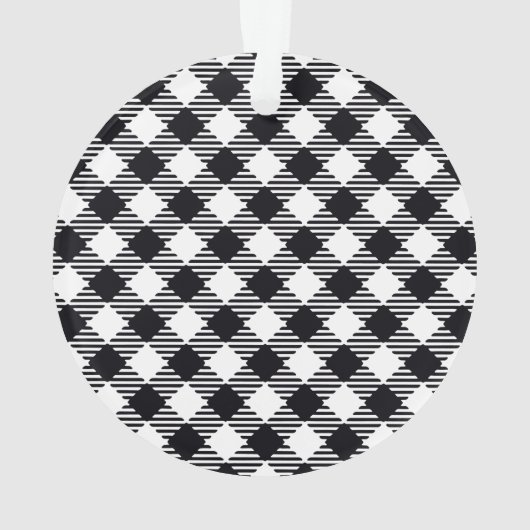 バッファローの格子模様の写真クリスマス オーナメント (裏面)