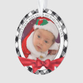 バッファローの格子模様の写真クリスマス オーナメント (正面)