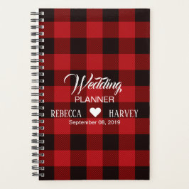バッファローの格子模様の田舎風の冬の結婚式 プランナー手帳