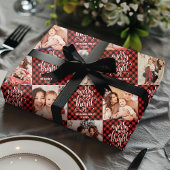 バッファローの格子状メリーと明るいクリスマスの写真 ラッピングペーパー